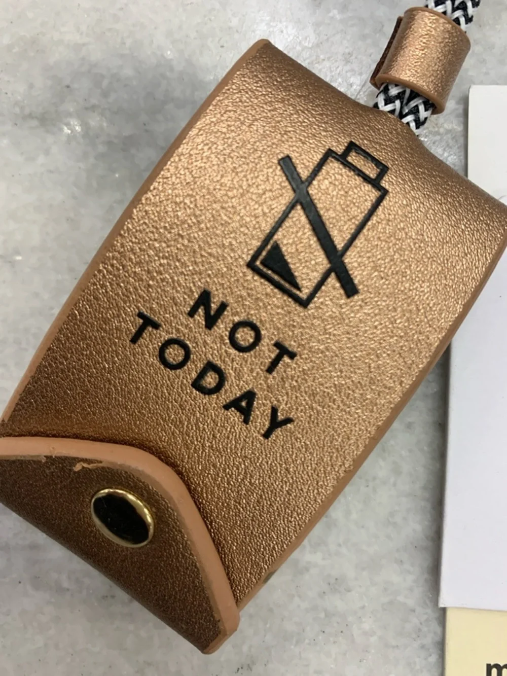 melie bianco 'Not Today' Metallic Rose Gold Keychain Pouch - Picture 2 of 5